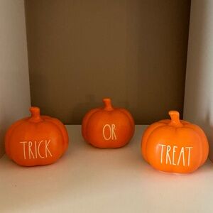 Rae Dunn Ceramic Mini Trick or Treat Pumpkins Set